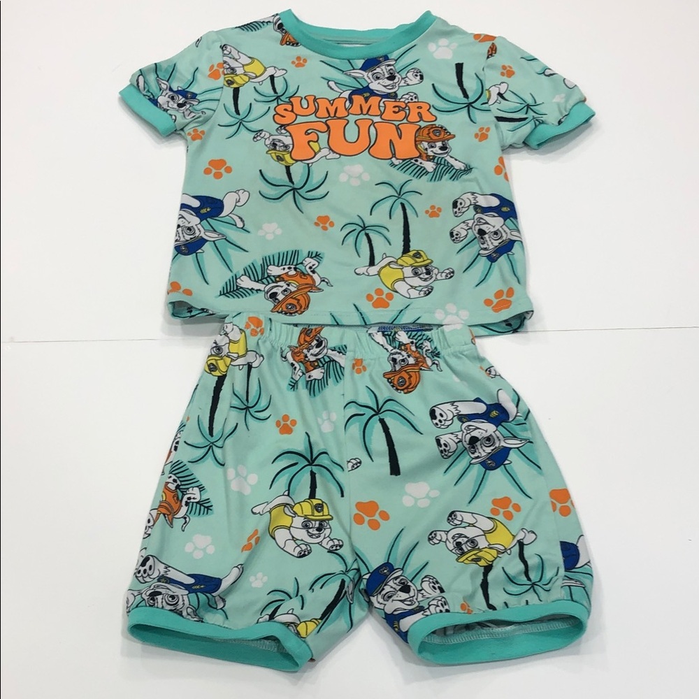 Nickelodeon 2-Piece Summer Pyjama Set Size 4T Cartoon Pups Shorts PJ Set